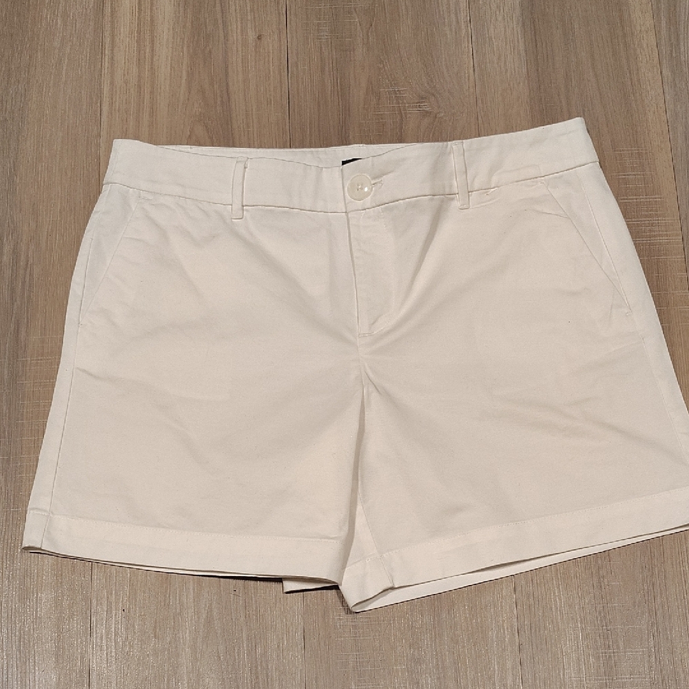 LOFT Cream Chino Bermuda Shorts